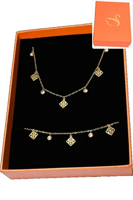 Coffret cadeaux orange parure bijoux Or D42E36 