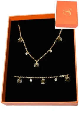 Coffret cadeaux orange parure bijoux Or F1730E 