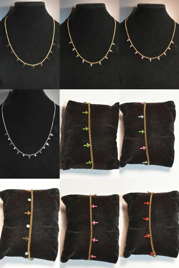Collier 50 PCS La sélection destokage parrure coeur croix soleil
Argent