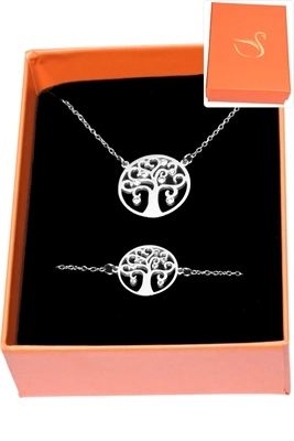 Coffret bijoux cadeaux arbre de la vie Argent