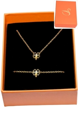 Coffret bijoux cadeaux tréfle Or