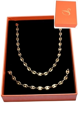 Coffret bijoux cadeaux graine de café Or