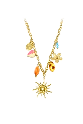 Collier breloque soleil Or